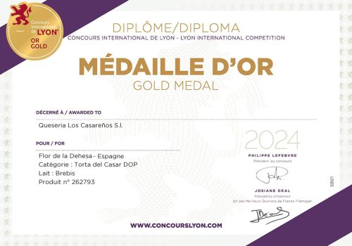 Medalla de oro en el Concurso Internacional de Lyon de Quesos y Productos Lácteos